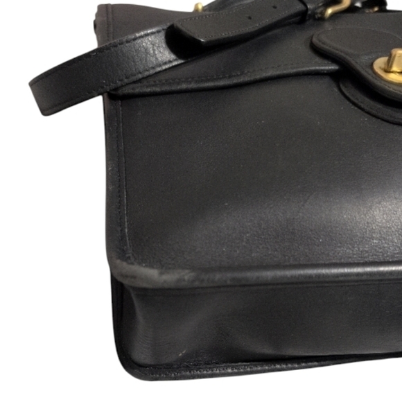 Coach Y2K Vintage Willis Black With Top Handle Brass Hardware Crossbody Bag 9927 - Picture 4 of 13